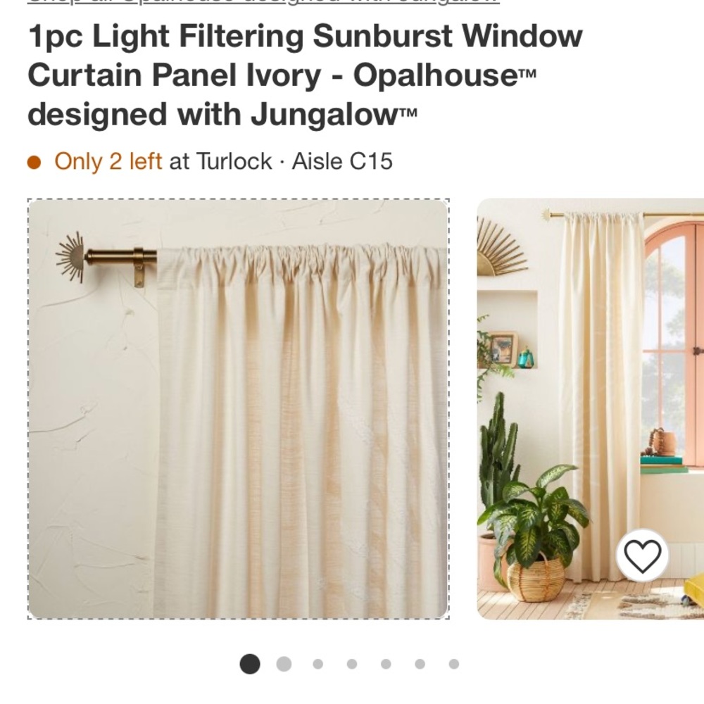 Opal House sunburst light filtering curtain